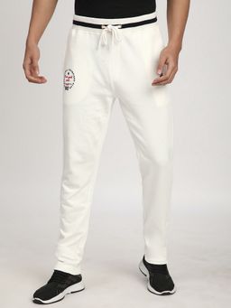 R&B - Ivory Cotton Plain Mid Waist Track Pant