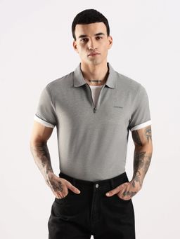 Calvin Klein - Men'S Grey Regular Fit Cotton Polo T-Shirt