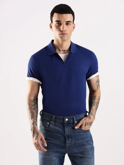 Calvin Klein - Men'S Blue Regular Fit Cotton Polo T-Shirt