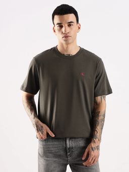 Calvin Klein - Men'S Olive Relaxed Fit Cotton T-Shirt
