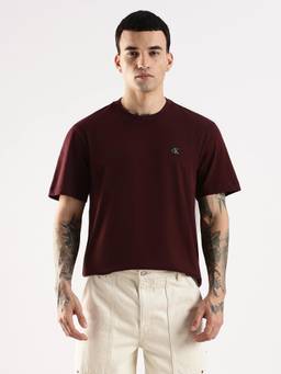 Calvin Klein - Men'S Wine Relaxed Fit Cotton T-Shirt