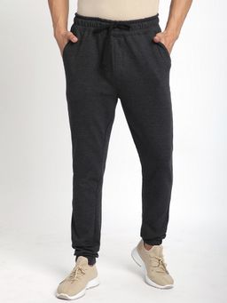R&B - Charcoal Fleece Plain Mid Waist Joggers