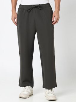 R&B - Nylon Olive Men Mid Waist Casual Pant