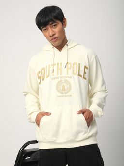 R&B - Men Polycotton Off White Graphic Hoodie