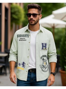 Bewakoof - Harry Potter Men's Green Graphic Printed Shirt