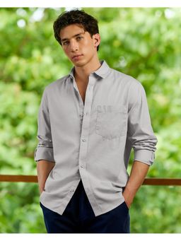 Bewakoof - Men'S Grey Cotton Linen Shirt