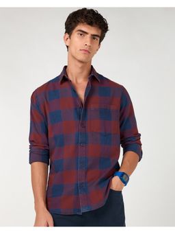 Bewakoof - Men's Bold Red & Navy Blue Checked Shirt