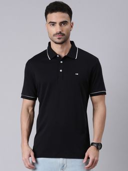 Classic Polo - Men'S Black Slim Fit Solid Cotton Polo T-Shirt