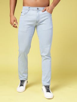 RIGO - Men Streetwear Slim Fit Light Blue Jeans