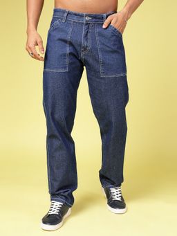 RIGO - Men Trendy Straight Fit Dark Blue Denim Jeans