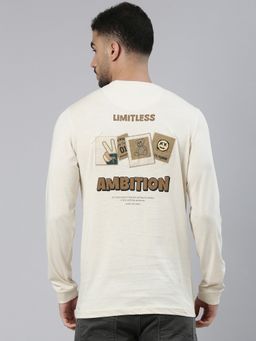 Classic Polo - Men'S Cream Slim Fit Printed Cotton T-Shirt