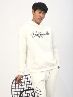 R&B - Men Fleece Ivory Graphic Hoodie