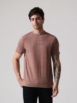 VUDU - Brown Soft Touch Burnout Regular Fit T-Shirt