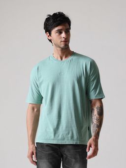 VUDU - Green Soft Pigment Dyed Relaxed Fit T-Shirt
