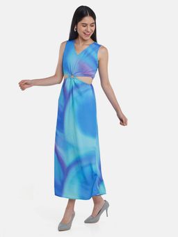 Zink London - Women Blue Metaverse Cutout Maxi Dress