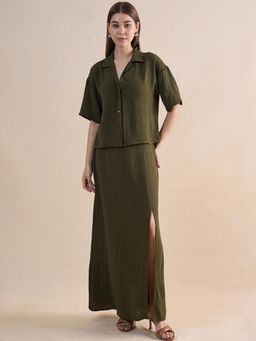 Femmella - Olive Skirt Co-Ord Set