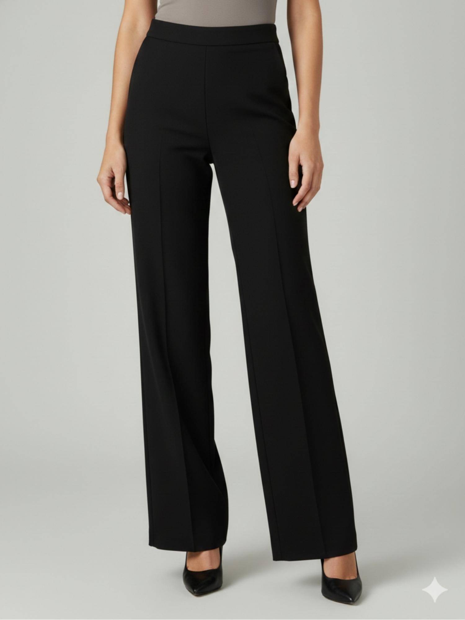 powersutra Women Black Solid High Rise Flared Trouser-picture-31