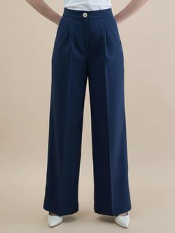Powersutra - Women Navy Blue Comfort Fit Trouser