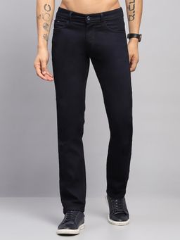 Monte Carlo - Men Solid Navy Blue Denim Slim Fit Jeans