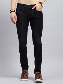 Monte Carlo - Men Black Solid Denim Skinny Jeans
