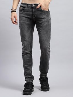 Monte Carlo - Men Grey Solid Denim Skinny Jeans