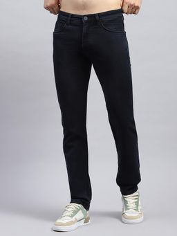 Monte Carlo - Men Navy Blue Solid Denim Slim Fit Jeans