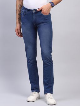 Monte Carlo - Men Solid Blue Denim Skinny Jeans