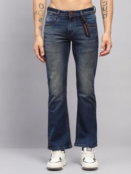 Monte Carlo - Men Solid Blue Denim Boot Cut Jeans