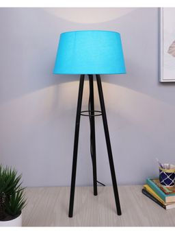 Homesake - Metal Tripod Table Lamp Turquoise Shade