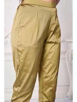 Ethnovog - Green N Multicolour Chinon Pant and Anarkali with Dupatta (Set of 3)