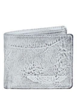 Justanned - Elephant Pattern Rustic Grey Mens Leather Wallet