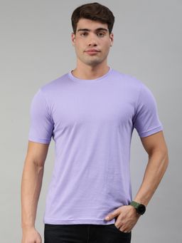 Huetrap - Mens Violet Tulip Round Neck Short Sleeve Premium T-shirt