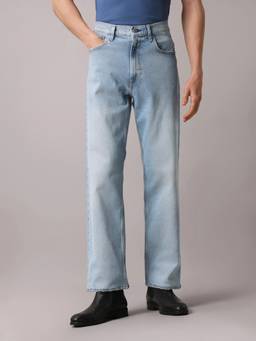 Calvin Klein - Blue Light-Wash Relaxed Fit Mid Rise Jeans