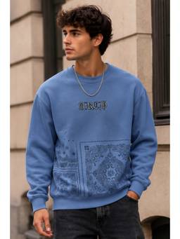 Parcel Yard - Blue Full Sleeve Round Neck Pre Winter Sweatshirt