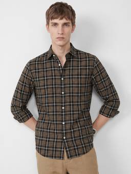 max - Brown Checked Regular Fit Shirt