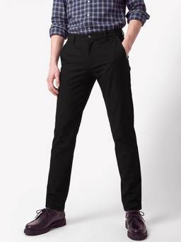 max - Black Solid Trousers