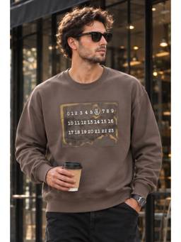 Parcel Yard - Brown Full Sleeve Round Neck Sweatshirt