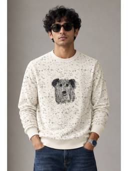 Parcel Yard - Off White Full Sleeve Round Neck Sweatshirt