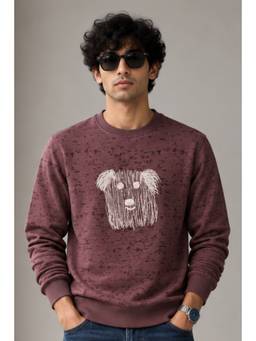Parcel Yard - Burgundy Full Sleeve Round Neck Sweatshirt