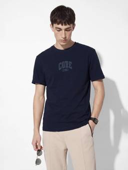 max - Blue Oversized Back Printed T-Shirt
