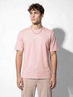 max - Pink Oversized Back Printed T-Shirt