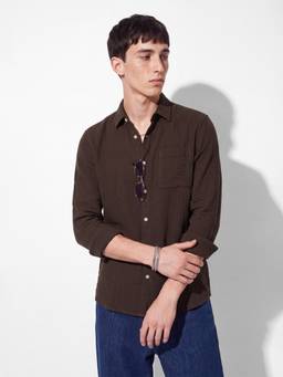 max - Brown Textured Shirt