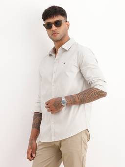WROGN - Beige Classic Striped Full Sleeve Shirt