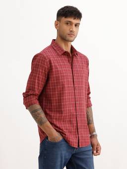 WROGN - Slim Fit Checkered Full Sleeve Shirt