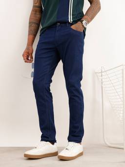 WROGN - Blue Solid Slim Fit Denim Jeans