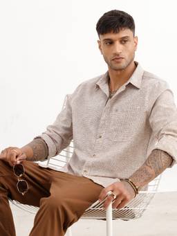 WROGN - Brown Regular Fit Checkered Aop Shirt