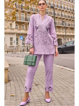 Autumnlane - Lavender Orchid Floral Embroidered Co-Ord (Set of 2)
