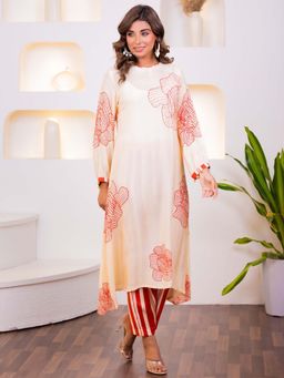 Autumnlane - Cream Floral Printed Kurta with Pant (Set of 2)