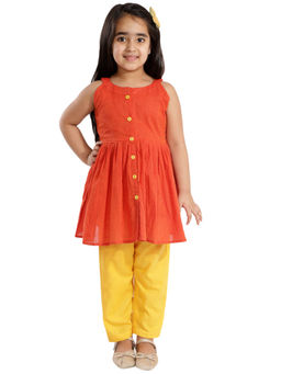 Vastramay - Girls Handloom Cotton Kurta and Straight Pant (Set of 2)