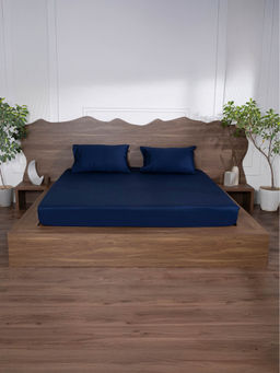 BELIHODE - 500 TC, Pure Cotton Solid Fitted King bedsheet witrh 2 pillow cover